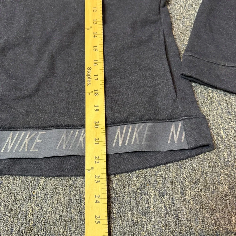 Nike Dri-FIT Cowl Neck Sweatshirt Womens Small Gray Logo Hem Training Top